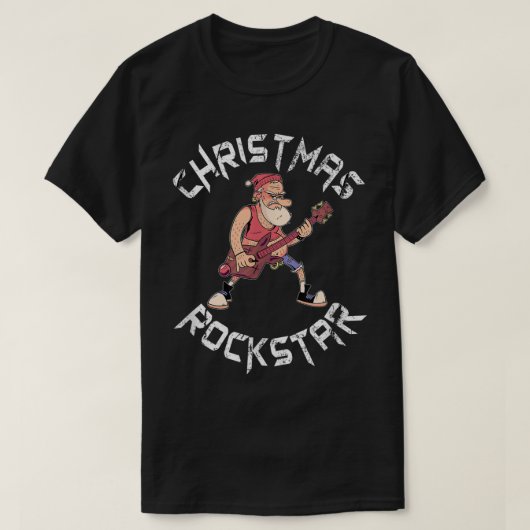 Christmas Rockstar Guitar Design T-shirt (Design voorkant)