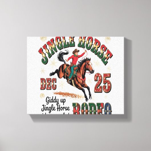 Christmas Rodeo Jingle Horse Canvas Afdruk (Voorkant)