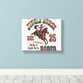 Christmas Rodeo Jingle Horse Canvas Afdruk (Insitu (Houten vloer))