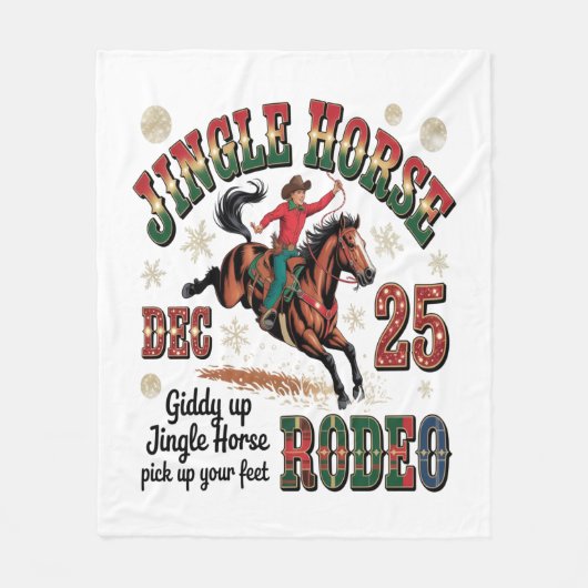 Christmas Rodeo Jingle Horse Fleece Deken (Voorkant)