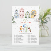 Christmas Roll Een Sneeuwman Game Kaart (Staand voorkant)
