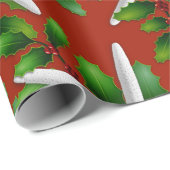 Christmas Roll Starfish in Holly op rood Cadeaupapier (Rol Hoek)