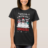 Christmas Rollin'with My Doggies Funny Gift Lover  T-shirt (Voorkant)