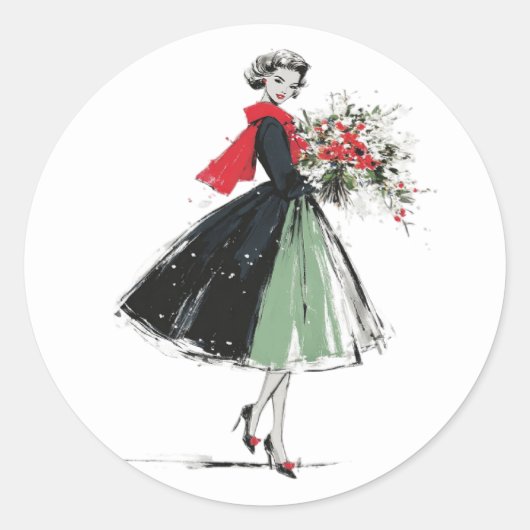 Christmas  ronde sticker (Voorkant)