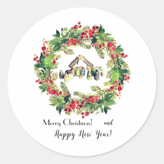 Christmas! Ronde Sticker (Voorkant)