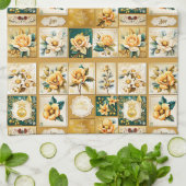 Christmas Roos Collage Theedoek (Gevouwen)