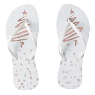 Christmas Roos Gold Foil Tree Snowflakes Teenslippers