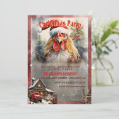 Christmas Rooster Waterverf Kaart (Staand voorkant)