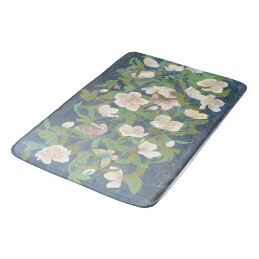 Christmas Rose & Silverwing Butterfly Nocturne Badmat (Gekanteld)