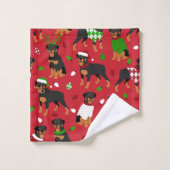Christmas Rottweiler Bad Handdoek (Wasdoekje)