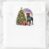 Christmas Rottweiler beroemd gemaakt door The Fest Vierkante Sticker (Tas)
