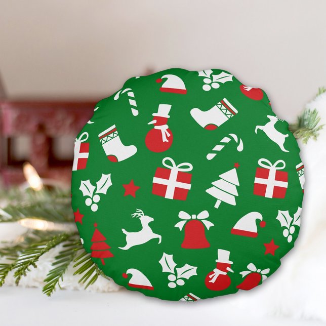 Christmas Round Pillow Rond Kussen (Creator heeft geüpload)