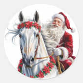  Christmas round sticker for Horse Lovers (Voorkant)