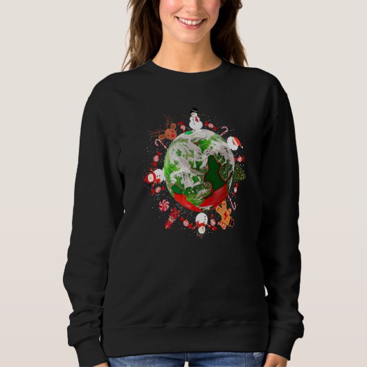 Christmas round the World Earth Graphic Christmas  Trui (Voorkant)