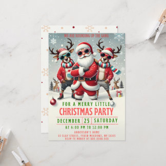 Christmas Rounding up the Gang Invitation Kaart