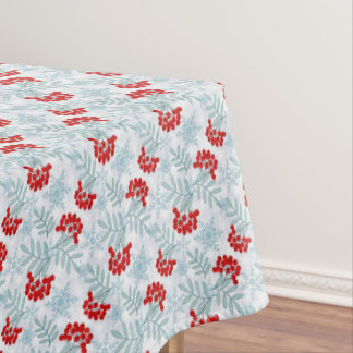 Christmas, Rowan, red, white, snowflakes Tafelkleed