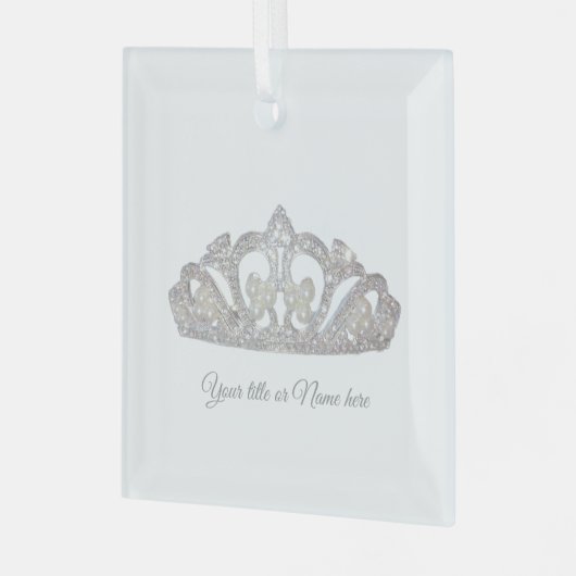 Christmas Royal Princess Crown  Glas Ornament (Voorkant links)