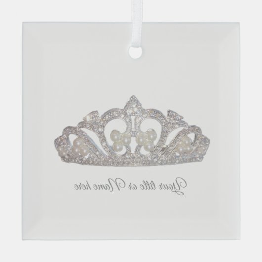 Christmas Royal Princess Crown  Glas Ornament (Achterkant)