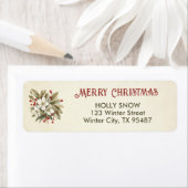 Christmas Rozen Retour Adreslabels Etiket (Insitu)