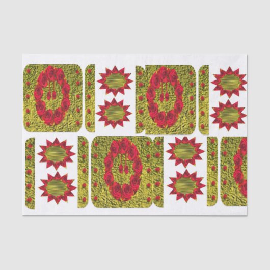 Christmas Rozen Tissue Paper Tissuepapier (Voorkant)