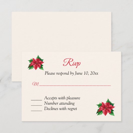 Christmas RSVP Response Kaart (Voorkant / Achterkant)