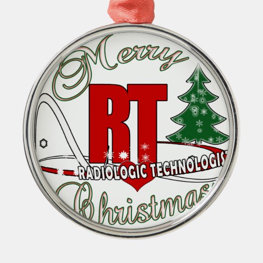 CHRISTMAS RT RADIOLOGISCHE TECHNOLOGISCH METALEN ORNAMENT (Voorkant)