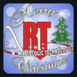 CHRISTMAS RT RADIOLOGISCHE TECHNOLOGISCH VIERKANTE STICKER<br><div class="desc">CHRISTMAS RT RADIOLOGIC TECHNOLOGIST BIG RED ACRONYM MERRY CHRISTMAS - Celebrate RADIOLOGIST X-RAY IMAGING</div>