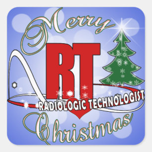 CHRISTMAS RT RADIOLOGISCHE TECHNOLOGISCH VIERKANTE STICKER