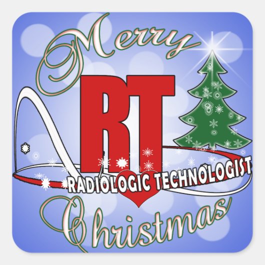 CHRISTMAS RT RADIOLOGISCHE TECHNOLOGISCH VIERKANTE STICKER (Voorkant)