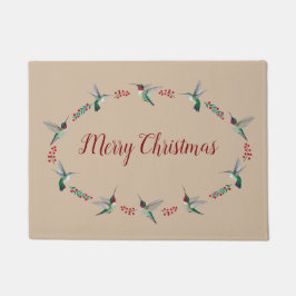 Christmas Ruby-throated Hummingbirds Deurmat