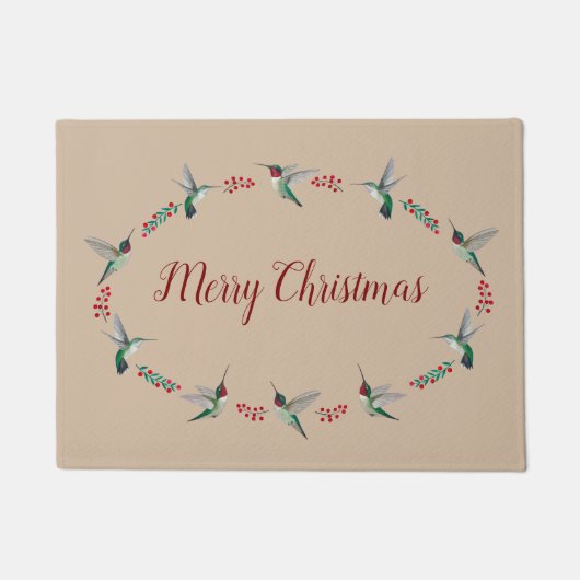 Christmas Ruby-throated Hummingbirds Deurmat (Voorkant)