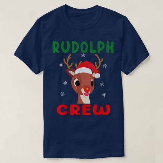 Christmas Rudolph Crew Family Matching Pajamas Xma T-shirt (Design voorkant)