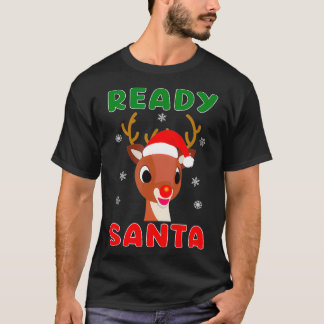 Christmas Rudolph Red Nose Reindeer Kids Gift T-shirt
