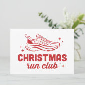 Christmas run club running group feestdagenkaart (Staand voorkant)