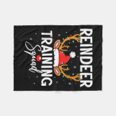 Christmas Running Team Funny Reindeer Training Squ Fleece Deken (Voorkant (Horizontaal))