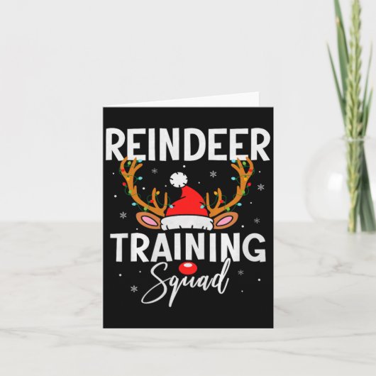 Christmas Running Team Funny Reindeer Training Squ Kaart (Voorkant)