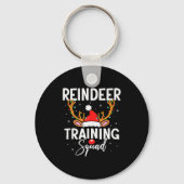 Christmas Running Team Funny Reindeer Training Squ Sleutelhanger (Voorkant)