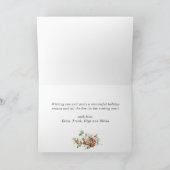 Christmas Rustic Brown Wood 4 PHOTO Greeting Feestdagen Kaart (Binnen)