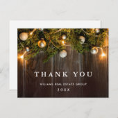 Christmas Rustic Corporate Dank u vakantie Kaart (Voorkant / Achterkant)