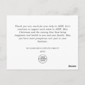 Christmas Rustic Corporate Holiday Dank u kaart (Achterkant)