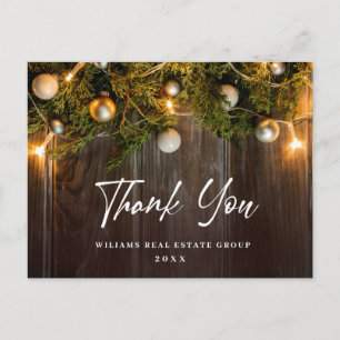 Christmas Rustic Corporate Holiday Dank u kaart