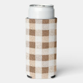 Christmas Rustic Cream Brown Plaid Deer Seltzer Blikjeskoeler (Seltzer Achterkant)