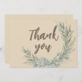 Christmas Rustic Greenery Krans Baby shower Bedankkaart (Voorkant / Achterkant)