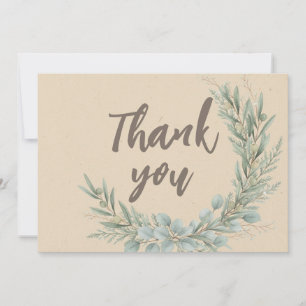 Christmas Rustic Greenery Krans Baby shower Bedankkaart