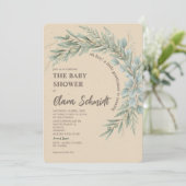 Christmas Rustic Greenery Krans Baby shower Kaart (Staand voorkant)