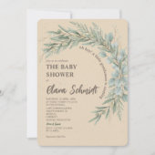 Christmas Rustic Greenery Krans Baby shower Kaart (Voorkant)