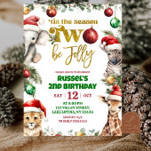 Christmas Safari 2nd Birthday Invitation Kaart