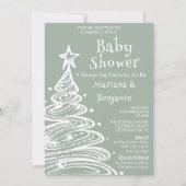 Christmas Sage Green Neutral Couples Baby shower Kaart (Voorkant)