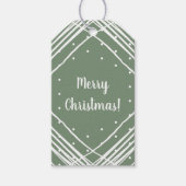 Christmas Sage Green Vrolijk Kerstfeest Cadeaulabel (Voorkant)