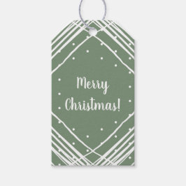 Christmas Sage Green Vrolijk Kerstfeest Cadeaulabel